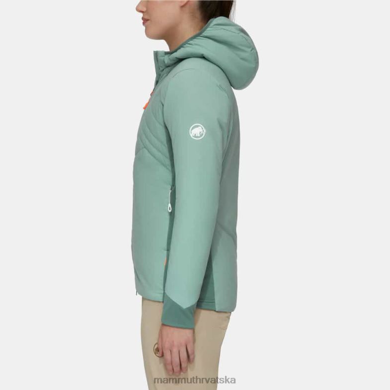 Mammut žene odjeća rime light u savitljivoj jakni s kapuljačom Z08N756 žad-tamni žad