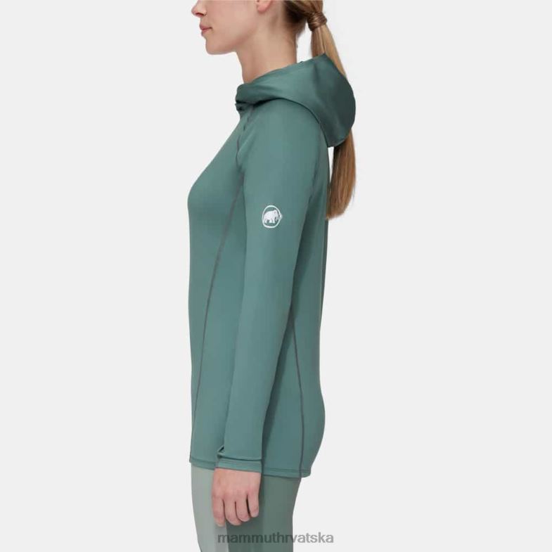 Mammut žene odjeća selun fl majica s kapuljačom od sunca Z08N643 tamni žad